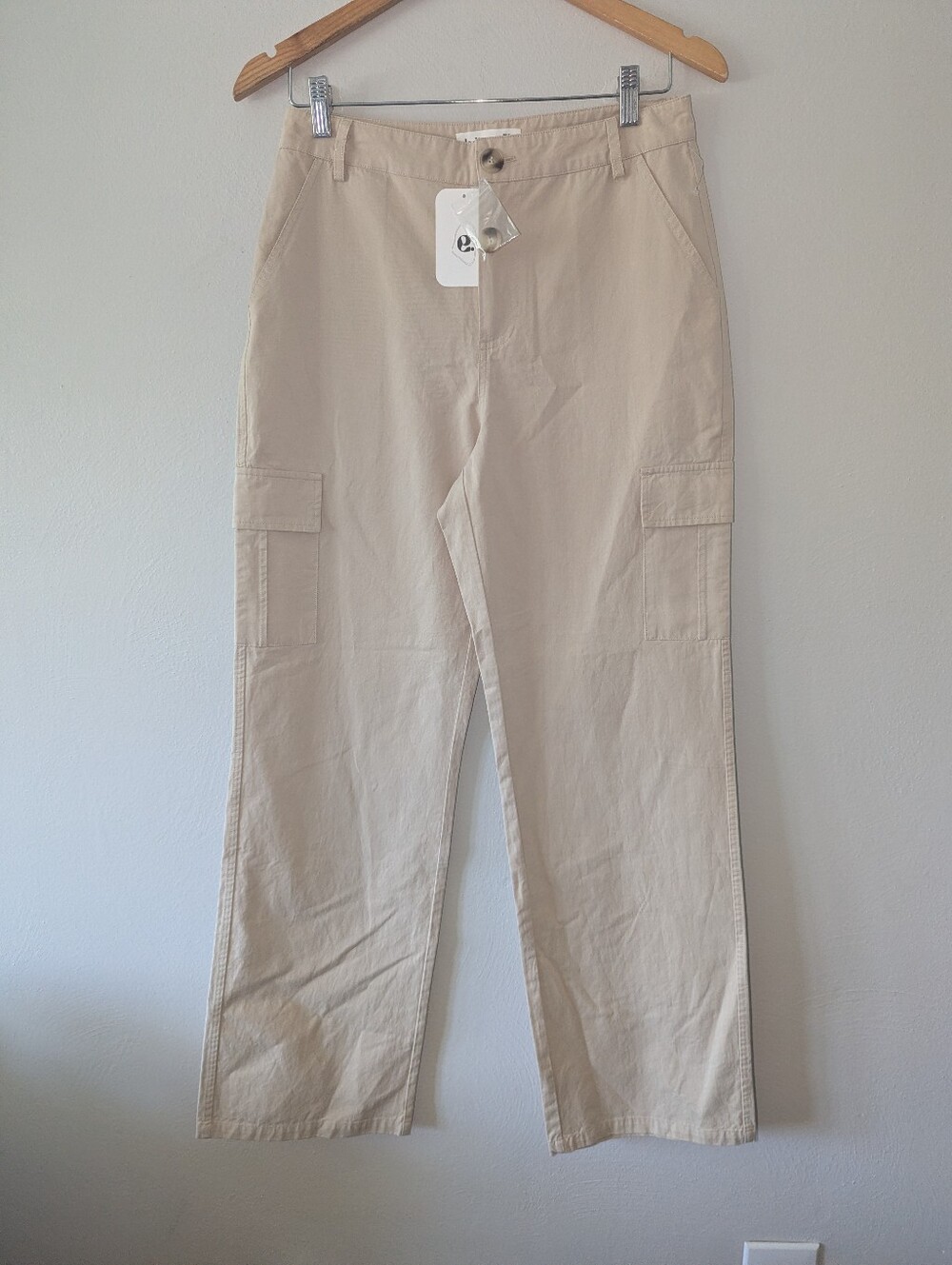 M NWT Elodie High Rise Wide Leg Cargo Khaki Pants